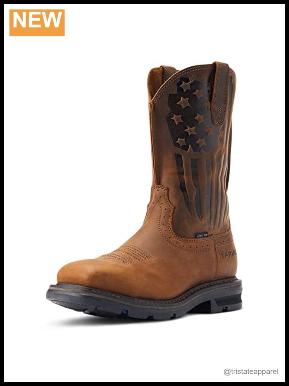 ARIAT Work Sierra Shock Shield Patriot Steel Toe Work Boots - Men's Full-Grain